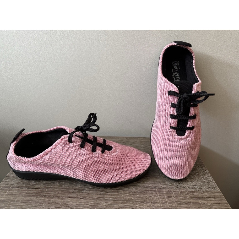 Arcopedico Pink Knit Lace-Up Sneakers Sz 40 US 9 Casual Lightweight Comfort